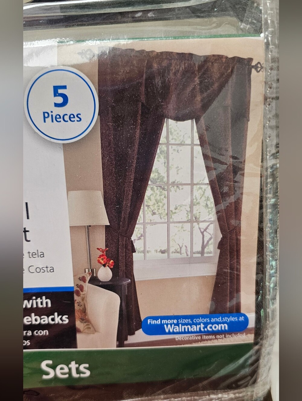 Mainstays Curtain Sets Chocolate Brown